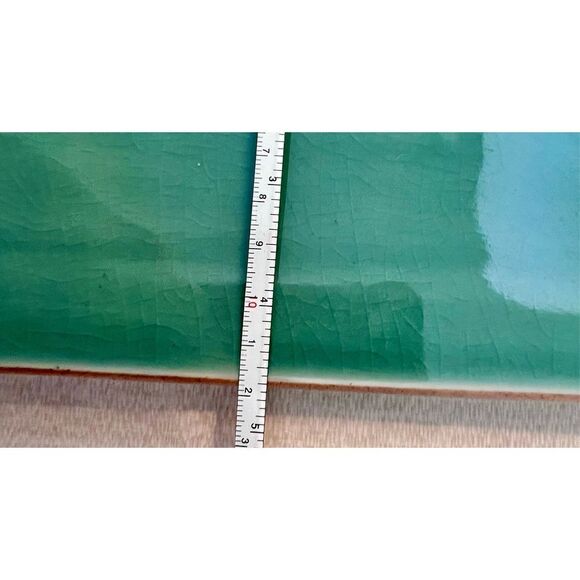 Rectangular Asian Green Crackle Ceramic Sushi Plates Le Gourmet Chef Set Of 4 - Picture 11 of 11